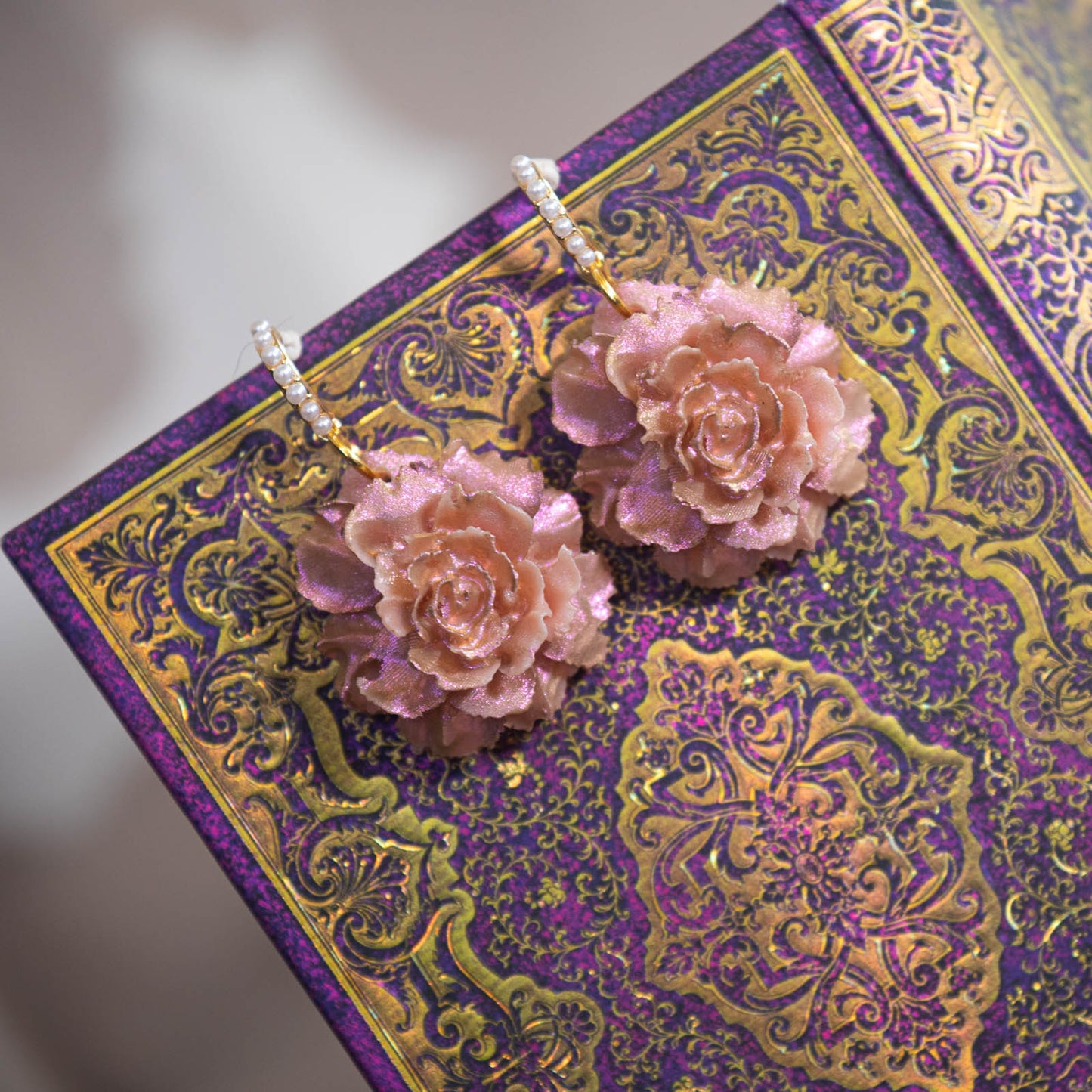 Pearled Floral Dangles