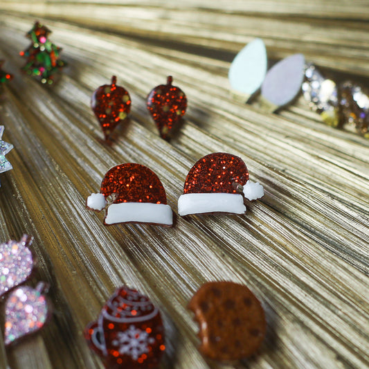 Santa Hat Studs
