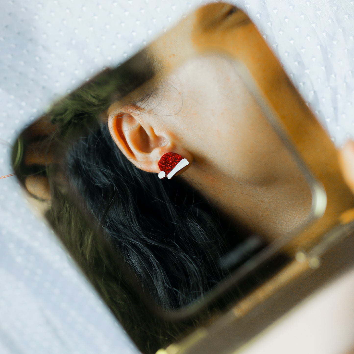 Santa Hat Studs