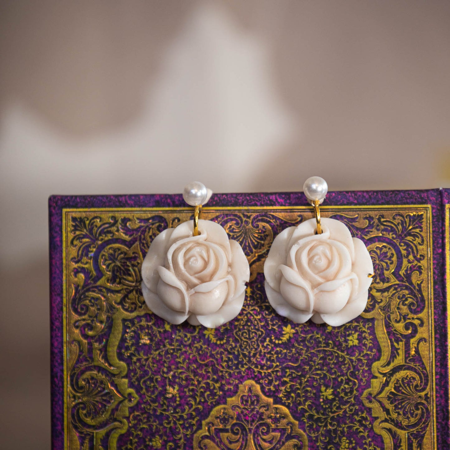 Pearled Floral Dangles