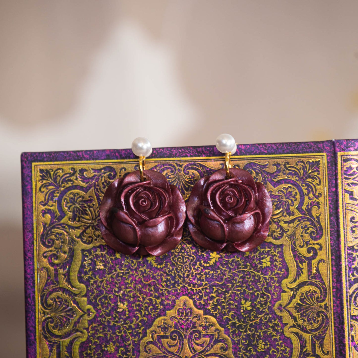 Pearled Floral Dangles