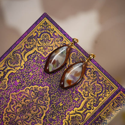 Atlas Semi Precious Stone & Wood Dangles