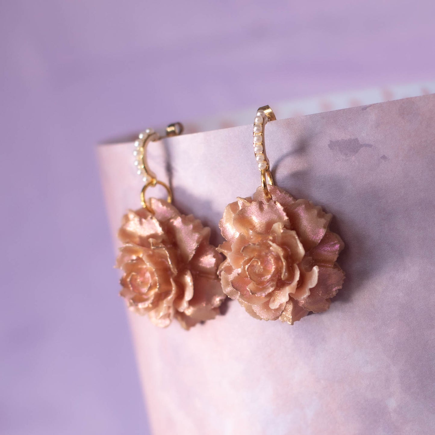 Pearled Floral Dangles