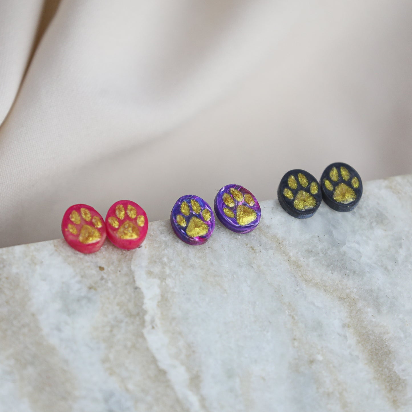 Paw Print Studs