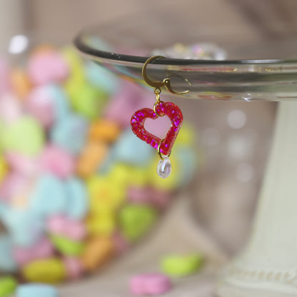 Crystal Drop Heart Dangles